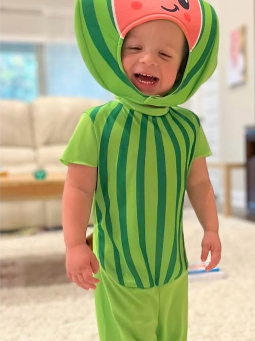 Kids Green Watermelon Costume with Hood -